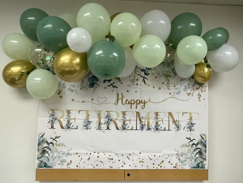 Floral Green Retirement Party Decorations 8-8-23 Retirement Decorations, Retirement Party Decorations, Retirement Party, Retirement Parties, Green And Gold, Party Decor, Party Themes, Blue Green, Party Decorations