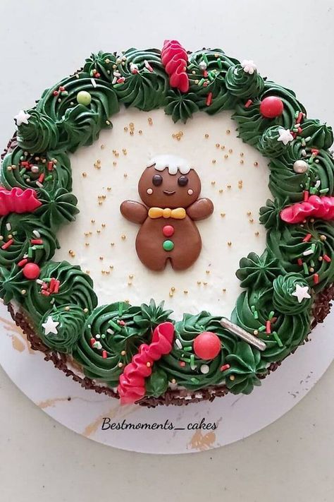 Christmas Cake Ideas, Christmas Cake Decorating, Christmas Birthday Cake, Mini Christmas Cakes, Cake Pretty, Christmas Cookie Cake, Christmas Cakes Easy, Christmas Themed Cake, Cake Heart