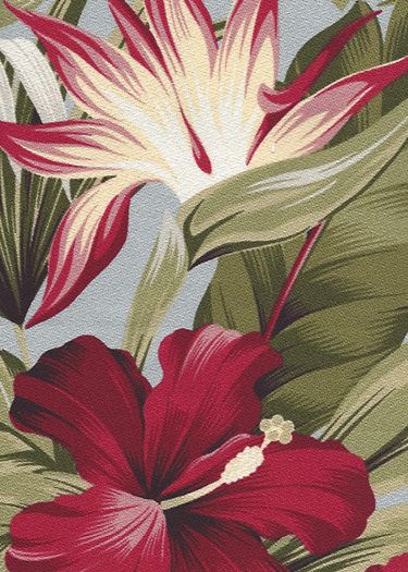 Bark Cloth Paradise Flowers, Tropical Illustration, Flowers Tropical, Hawaiian Floral Print, Bark Cloth, Hawaiian Fabric, Botanical Vintage, Hawaiian Decor, Tropical Botanical