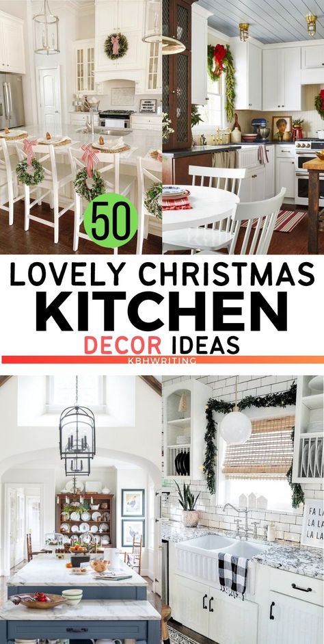 Kitchen Christmas Tree Decorations, Christmas Decorations Kitchen Island, Indoor Christmas Decorations Kitchen, Christmas Decorations In Kitchen, Christmas Farmhouse Kitchen Decor, Christmas Decorations Top Of Kitchen Cabinets, Kitchen Christmas Decorations Farmhouse, Farmhouse Christmas Kitchen Decor Ideas, Kitchen Decor For Christmas