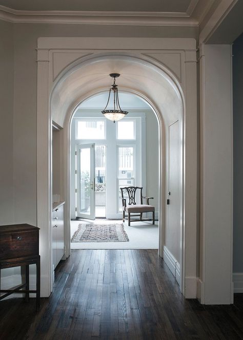 Archway Trim, Georgiana Design, Four Brothers, Construction Ideas, Rooms Ideas, Cob House, Entry Hallway, Modern Victorian, Hall Design