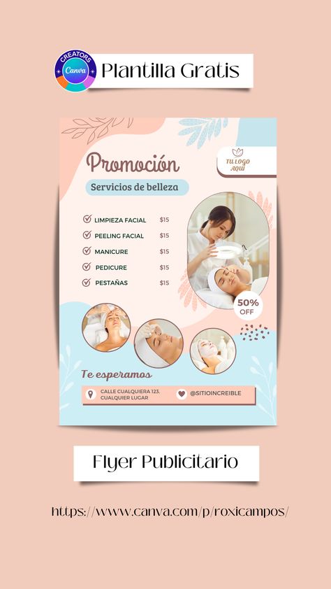 Beauty Salon Posters, Peeling Facial, Canva Flyer, Beauty Posters, Party Poster, Manicure E Pedicure, Beauty Salon, Skin, Canvas