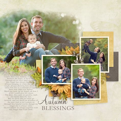 New Beautiful Memories Templates with Photo Mask Vol.44- ONLY $1 until November 14! http://www.gottapixel.net/store/product.php?productid=10013707&cat=0&page=1 Autumn Blessings Collection plus Free Add-on by Indigo Designs http://www.pickleberrypop.com/shop/product.php?productid=34935&cat=0&page=1 http://www.gottapixel.net/store/product.php?productid=10013245&cat=0&page=1  photo by Iga Logan Collage Page Layout, Photo Page Layout Design, Beautiful Scrapbook Ideas, Photo Collage Design Ideas, Photo Collage Design Layout, Photo Collection Ideas, Baby Album Design, 写真 レイアウト, Photo Collage Ideas