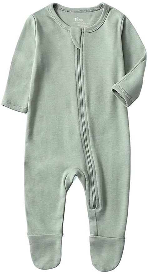 Amazon.com: O2 BABY Baby Footed Sleepers Organic Cotton Newborn Pajamas, Baby Girls Boys Footed Sleep 'n Play（Newborn, Sage）: Clothing, Shoes & Jewelry Sleeper Pajamas, Desert Sage, Crochet Baby Shoes, Baby Pajamas, Cotton Bodysuit, Cotton Romper, Baby Store, Newborn Boy