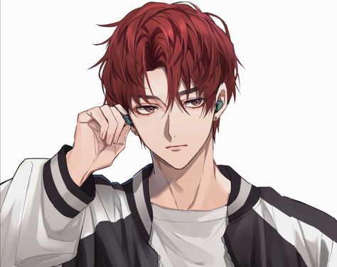 Red Hair Anime Guy, Red Hair Boy, Anime Hairstyles Male, Anime Red Hair, Red Hair Men, Pelo Anime, Anime Boy Hair, 8bit Art, Otome Game