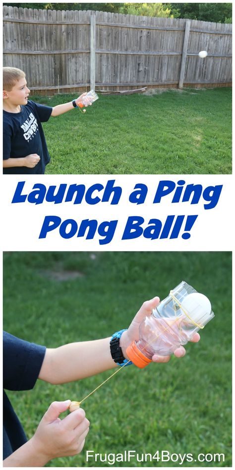 DIY Ping Pong Ball Shooter Ball Launcher, Kid Science, Ping Pong Balls, Bows Diy, Homemade Toys, Diy Projects For Kids, Stem Learning, Crafts For Boys, Easter Hair