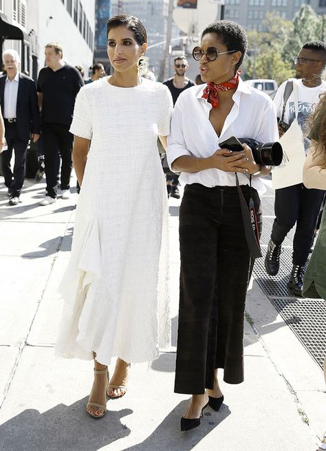 The Best-Dressed Royal at New York Fashion Week Was...Princess Deena! Deena Aljuhani Abdulaziz, Industrial Table, Dresses Royal, White Outfit, Style Crush, Fashion Week Spring, Primavera Estate, New York Fashion Week, Fashion Photo