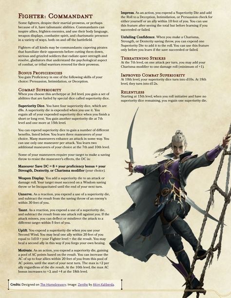 Fighter 5e, Fighter Archetype, Martial Archetype, Classes Dnd, Dnd Subclasses, Homebrew Classes, Dnd Creatures, Character Classes, Dnd Inspiration