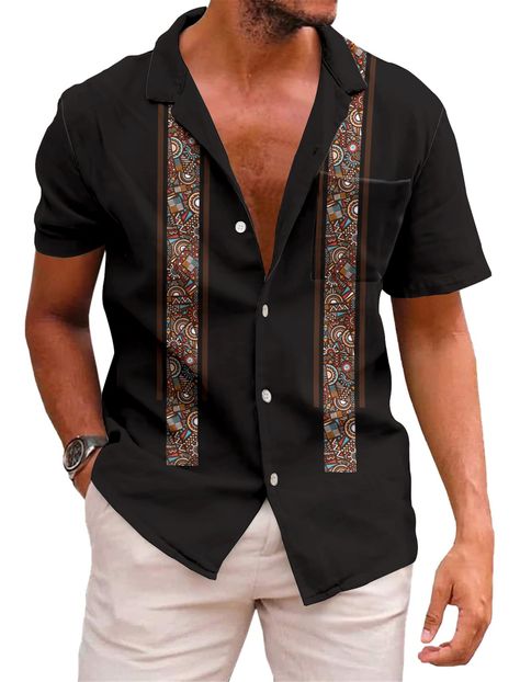 PRICES MAY VARY. Various Occasions - mens button up short sleeve shirt is perfect for summer fashion and casual, beach, vacations, themed parties, luau, cruises, camping, fishing, sailing, music festivals, and everyday wear. You can easily pair it with casual pants, Hawaiian shorts, or even swim trunks, creating a relaxed and refreshing summer fashion style. Comfortable Fabric - print button shirt is crafted from premium materials, with 94% polyester and 6% spandex, ensuring a soft and comfortab Mexico Wedding Mens Attire, Miami Vice Party Outfit Men, Beach Formal Wedding Guest Men, Hawaiian Shirt Outfit Mens, Funny Beach Shirts, Miami Mens Fashion, Puerto Rico Fashion, Hawaii Fits, Hawaiian Clothes