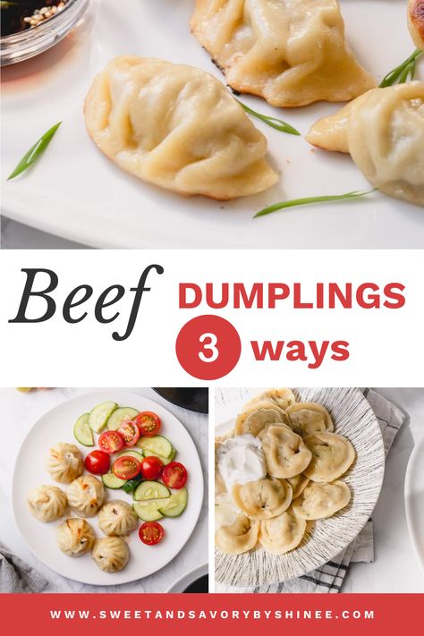 Beef Dumplings Recipe Chinese, Easy Beef Dumplings Recipe, Dumpling Filling Recipe Beef, Beef Dumplings Recipe, Beef Potstickers, Fry Dumpling Recipe, Siew Mai, Wrapper Recipes, Main Dinner Dishes