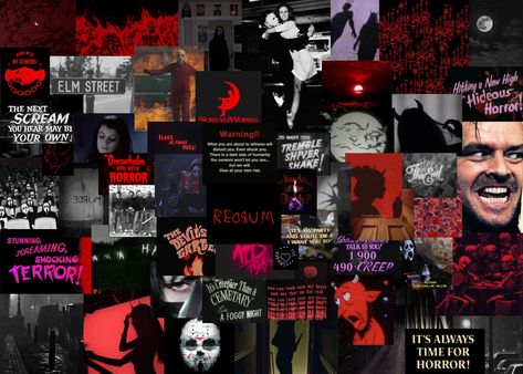 horror movie aesthetic collage for a laptop wallpaper Aesthetic Halloween Wallpaper Laptop, Wallpaper Komputer, Halloween Desktop Wallpaper, Movie Collage, Halloween Wallpaper Iphone Backgrounds, Aesthetic Laptop, Wallpaper Estetika, Wallpapers Ipad, Wallpaper Macbook