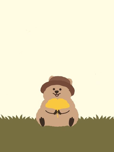 Wombat Wallpaper, Wombat Illustration, Quokka Illustration, Quokka Wallpaper, 심플한 그림, We Bare Bears Wallpapers, Animal Illustration Art, Iphone Wallpaper Photos, Brown Wallpaper