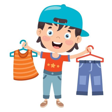 Little Kid And Colorful Clothes Clipart Boy, Fashion Character, Colorful Clothes, Kids Vector, Character Cartoon, Cartoon World, Clothes Pin Crafts, Cartoon Boy