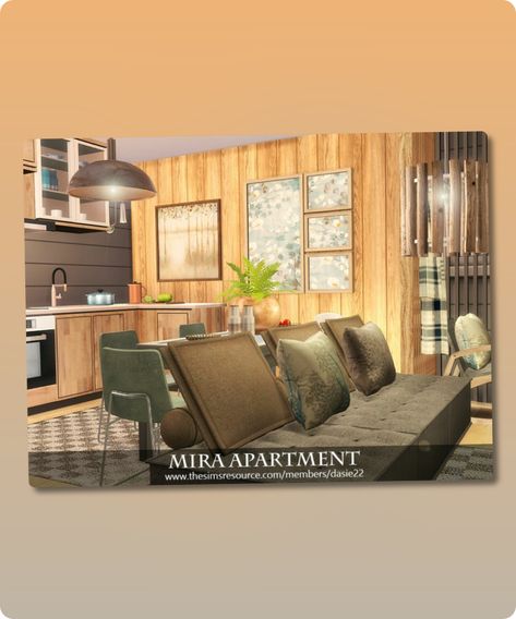 Sims 4 House CC: Mira Apartment Apartment Sims 4 Cc, Apartment Sims 4, Sims 4 House Cc, Sims 4 House, Hall House, Sims 4 Cc Download, Best Sims, Marble Dining, Sims 4 Houses