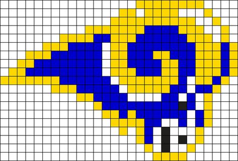 STL Rams Perler Bead Pattern / Bead Sprite Beads Craft Kids, Perler Pattern, Easy Perler Bead Patterns, Plastic Canvas Coasters, Pattern Maker, Kandi Patterns, Bead Sprite, Diy Perler Beads, Native American Beadwork