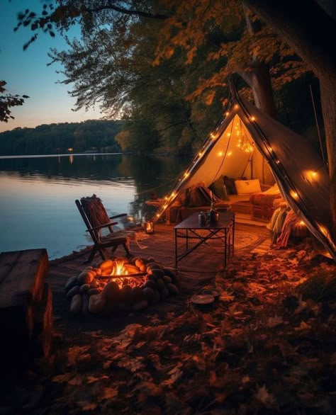 Romantic Camping, Camping Inspiration, Camping Vibes, Camping Aesthetic, Road Trip Adventure, Camping Glamping, Cabin Life, Best Seasons, Camping Life