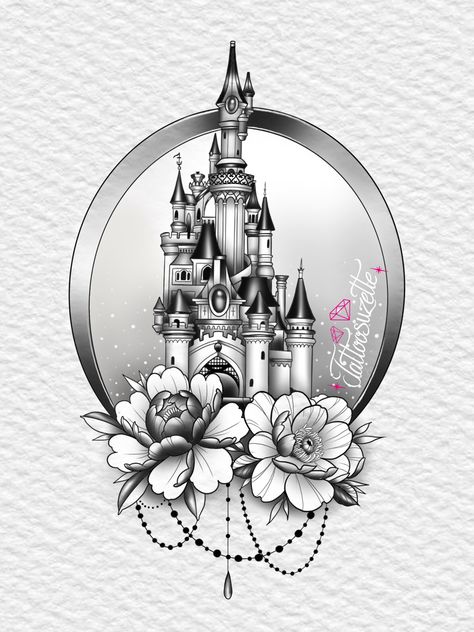 #tatouagedisney #disneytattoo #tattoodisney Stencil Disney, Castle Tattoo Design, Outline Tattoo Ideas, Disney Castle Drawing, Disney Castle Tattoo, Disney Couple Tattoos, Dark Disney Tattoo, Disney Stitch Tattoo, Book Lover Tattoo