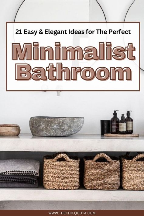 minimalist bathroom How To Make Your Bathroom Look Expensive, How To Make Bathroom Look Expensive, Minimalist Bathroom Decor Ideas, Decorate Small Bathroom, Styling A Bathroom, Clean Bathroom Aesthetic, Minimalist Bathroom Ideas, Small Bathroom Styles, Bathroom Minimalist