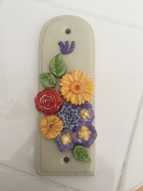 Jerusalem stone and ceramic mezuzah case Ceramic Mezuzah Handmade, Jew Aesthetic, Ceramic Mezuzah, Wall Pots, Wedding Decor Vases, Pottery Inspo, Clay Wall, Menorah, Ceramic Art