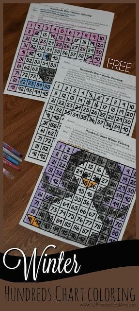 FREE Hundreds Chart Activity - This free printable makes it fun for kids in preschool, kindergarten and first grade kids to practice using a 100s chart and counting to 100 with this fun winter themed activity. Perfect for winter math centers, morning work, and more.These mystery pictures are better than worksheets because they are colored as kids practice. 100s Chart, Winter Math Centers, Winter Science Experiments, 100's Chart, Counting To 100, Hundreds Chart, 100 Chart, Printable Chore Chart, Winter Math