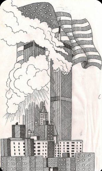 Twin Towers Drawing, Towers Drawing, Preschool Spanish Lessons, Drawing Classes For Kids, Patriotic Tattoos, Disney Art Drawings, Architecture Drawing Art, Collage Poster, Twin Towers