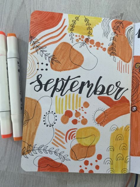 September Aesthetic Journal, September Monthly Spread Bullet Journal, September White Board Ideas Aesthetic, September Gift Ideas, Planner Ideas September, September Notebook Ideas, September Diary Ideas, September Bujo Cover Page, September Spread Bullet Journal