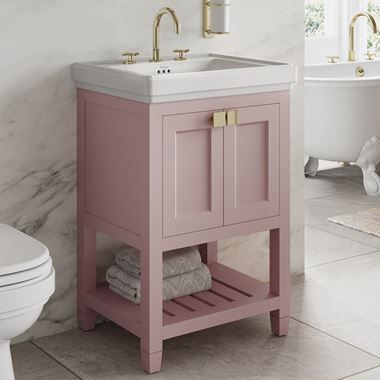 Pink Cabinets, Ceramics Collection, Italian Bathroom, Pink Vanity, Freestanding Vanity Unit, Wall Mounted Taps, Towel Shelf, Inspired Furniture, Shower Fittings