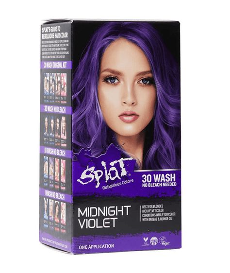 Hair Dye For Dark Hair, Dye For Dark Hair, Bleach Hair Dye, Midnight Hair, Splat Hair Dye, Splat Hair Color, Pale Blonde Hair, Dyed Hair Care, Dyed Hair Ombre