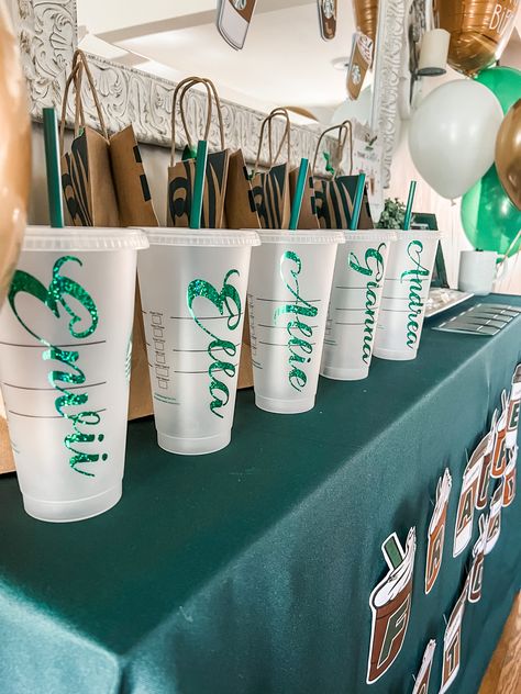 Frappe Birthday Party Ideas, Starbucks Birthday Theme, Starbucks Bday Party Ideas, Starbucks Theme Party, Starbucks Party Ideas, Starbucks Birthday Party Ideas, Birthday Starbucks, Starbucks Birthday Party, 12th Birthday Party Ideas