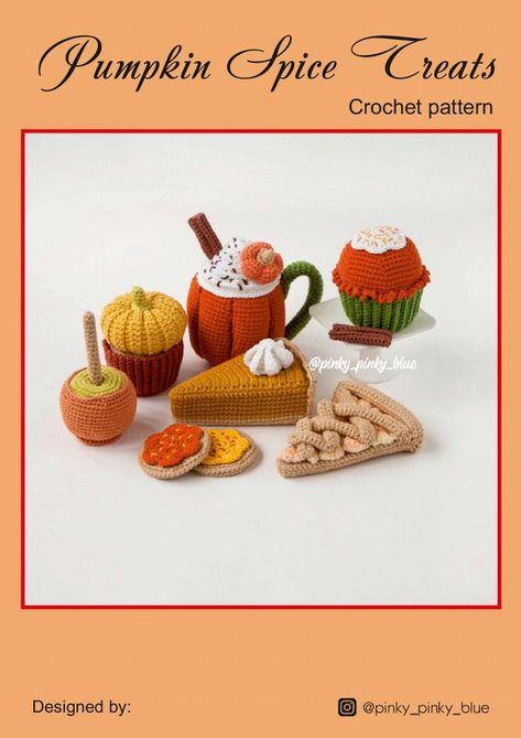 Pumpkin Spice Treats Crochet pattern Pumpkin Spice Treats, Pumpkin Treats, Crochet Pumpkin, Jack Skellington, Frankenstein, Pumpkin Spice, Crochet Pattern, Crochet Patterns, Amigurumi