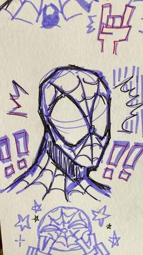 Spiderman Hand Drawing, Doodles Spiderman, Spiderman Doodle, Spiderman Doodles, Spiderman Eyes, Spiderman Sketch, Batman Doodle, Spiderman Sketches, Spider Drawing