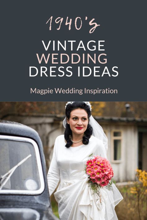 https://www.magpiewedding.com/2019/06/05/1940s-wedding/ 1940s Wedding Dress Vintage, 1940s Wedding Bouquet, 1940s Style Wedding Dress, 1940s Themed Wedding, 1940 Wedding Theme, 40s Wedding Theme, 1940s Style Wedding, 1940 Wedding Dress, 1940’s Wedding Dress