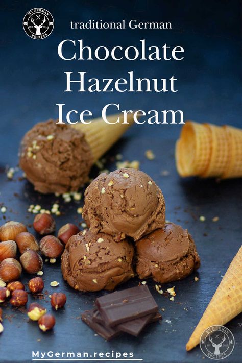 Nutella Ice Cream Recipe, Nutella Ice Cream, Hazelnut Ice Cream, German Desserts, The Best Ice Cream, Ice Cream At Home, Frozen Yoghurt, Dutch Recipes, Best Ice Cream