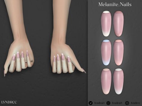 The Sims Resource - Melanite Nails The Sims 4 Nails, Accessories Sims 4 Cc, The Sims Mods, Sims 4 Cc Nails, Sims Nails, Almond Manicure, Mods The Sims 4, Ts4 Skin, Sims 4 Cc Accessories