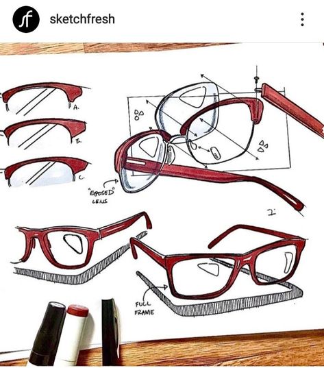 Glasses Side View Drawing, Sunglasses Moodboard, Sunglasses Design Sketch, Glasses Design Eyewear, Sunglasses Sketch, How To Draw Glasses, Isometric Sketch, Glasses Sketch, Karma Police