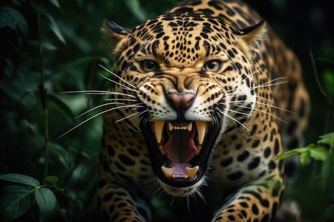 Foto jaguar irritado na floresta tropica... | Premium Photo #Freepik #photo #predador #jaguar #onca #animal-selvagem Jaguar Photography, Jaguar Aesthetic, Jaguar Drawing, Jaguar Face, Jaguar Pictures, Jaguar Art, Jaguar Wallpaper, Jaguar Head, Jaguar Leopard