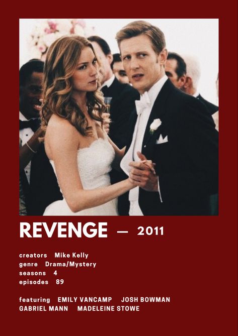 Tv Show Aesthetic, Revenge Tv Show, Josh Bowman, American Tv Show, Posters Minimalist, Emily Vancamp, Movie Wall, Film Posters Minimalist, Polaroid Poster