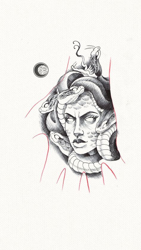 30 Tattoo, Big Cat Tattoo, Medusa Tattoo Design, Cool Tattoo Drawings, Gangsta Tattoos, Greek Mythology Tattoos, Full Arm Tattoos, Mythology Tattoos, Medusa Tattoo