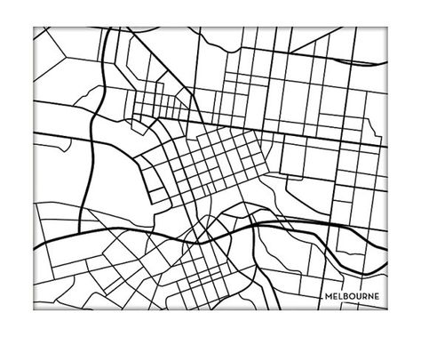 Melbourne street print Melbourne Map, Australia Poster, College Grad Gifts, Melbourne Street, Front Shop, Graphic Wall, Give Directions, City Map Art, Art City