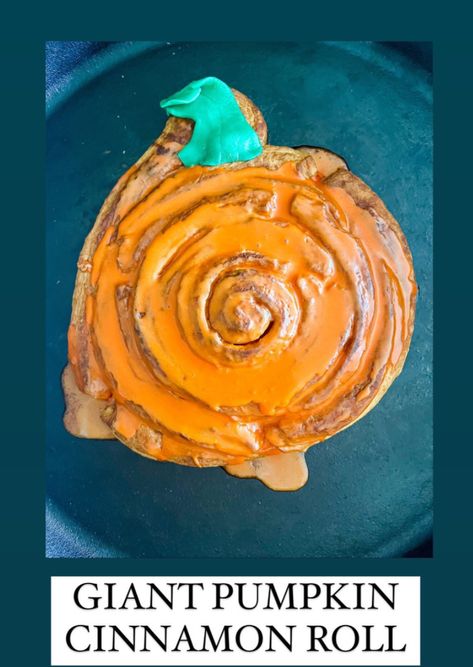 Cinnamon Roll Shapes, Orange Food, Orange Food Coloring, Giant Pumpkin, Green Candy, Kids Recipes, Cinnamon Roll, A Pumpkin, Cinnamon Rolls