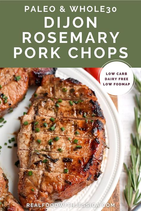 Clean Eating Pork Chops, Paleo Pork Chops, Healthy Pork Chop Recipes, Rosemary Pork Chops, Healthy Pork Chops, Fodmap Recipes Dinner, Low Fodmap Recipes Dinner, Primal Living, Boneless Pork Chop Recipes