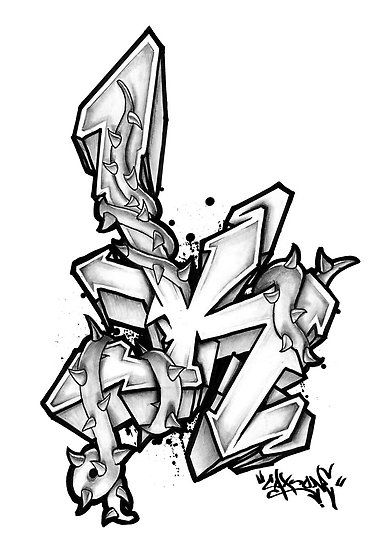 The letter 'K' by CAX-ONE Letter K Graffiti, K Graffiti Letters, Graffiti Letters Styles, Graffiti Lettering Alphabet, Graffiti Art Letters, Graffiti Wildstyle, Lettering Styles Alphabet, Tattoo Lettering Design, Graffiti Text