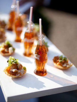 6 Mouthwatering Signature Cocktail Ideas | The Knot Blog Cocktail Hour Food, Mini Hamburgers, Wedding Food Drink, Catering Buffet, Mini Tacos, Wedding Appetizers, Small Appetizers, Reception Food, Wedding Reception Food