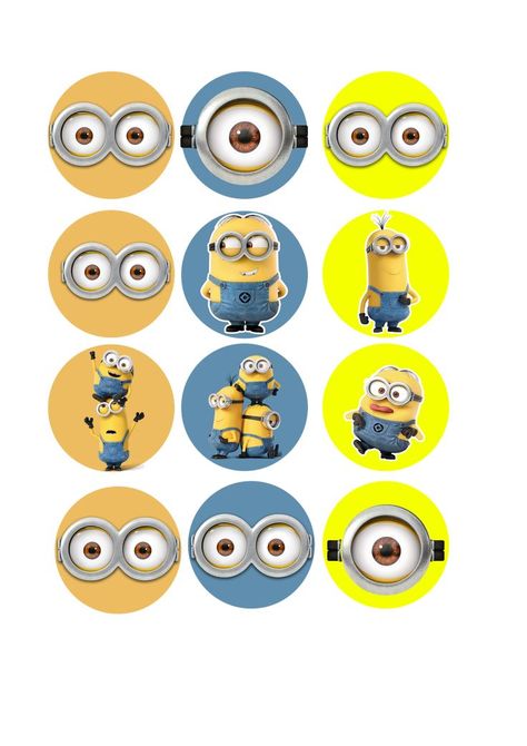 Minion Cupcake Toppers, Minion 2, Minion Cupcakes, Badge Maker, Minion Birthday Party, Edible Toppers, Diy Cake Topper, Minion Birthday, Diy Cake