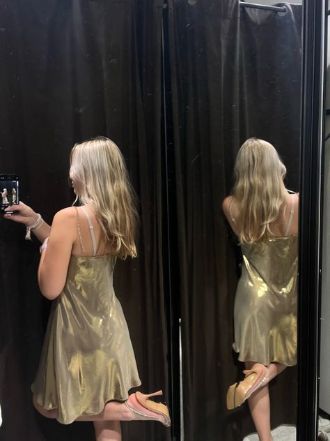 Zara Gold Dress, Zara Haul, Zara Style, Fashionable Dress, Zara Gold, Dress Zara, Gold Aesthetic, Zara Dress, Dress Gold