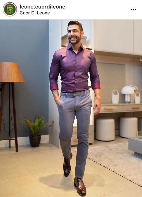 Purple Shirt Outfit Men Casual, Purple Shirt Outfit Men, Purple Shirt Outfit, Purple Shirt Outfits, Shirt Outfit Men, Men Photoshoot, Marriage Certificate, Purple Guy, Mens Lifestyle