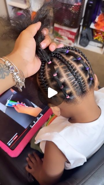 Kids Braid Ponytail Styles, Braids On Toddler Girl, Kids Quick Braided Hairstyles, Toddler Cheer Hairstyles, Girl Braids Hairstyles Kids Black Little Ponytail, Lil Girl Hairstyles Braids Natural Hair, Hairstyles Little Kids Black, Kiddie Braid Styles, Toddler Individual Braids