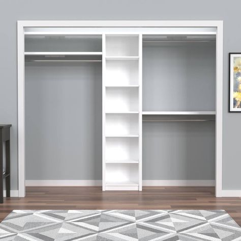 https://encrypted-tbn0.gstatic.com/images?q=tbn:ANd9GcTpg6WkMhumCsnU-tbZbWEHPTxmWfEC9hnDWFmZ99WqfZn4vFo&usqp=CAc Ikea Closet Hack Small Bifold, Wayfair Closet System, New Room Designs Bedrooms, Double Closet Design Layout, Remodel Closet Ideas Small Spaces, His And Her Closet Ideas Small, Small Closet Maximum Storage, Dual Closet Ideas, Bedroom Closet Design Small