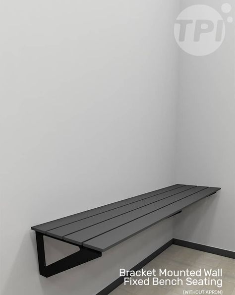 Bracket-Mounted-Wall-Fixed-Bench-Seating1 Wall Bench Seating, Wall Mounted Bench, Clinic Furniture, Wall Mounted Dining Table, Floating Bench, Compact Laminate, Stainless Steel Bench, Wall Bench, Sitting Bench