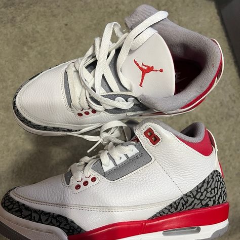 Jordan 3 “Fire Red” Jordan 3 Red, Jordan 3s, Shoes For School, Red Shop, Newest Jordans, Jordan 3, Red Fire, Jordan Shoes, Nice Shoes